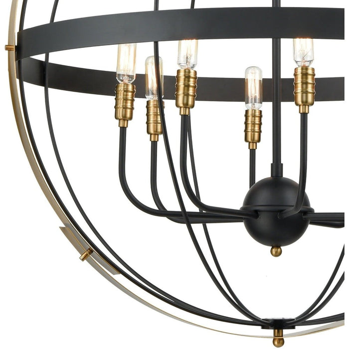 Caldwell Matte Black, Satin Brass Pendant