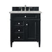 Brittany 30" Single Vanity, Black Onyx w/ 3 CM Carrara Marble Top