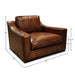 GTR Ramba 100% Top Grain Leather Contemporary Club Armchair with Deep Seat