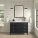 James Martin Lorelai 48" Single Bathroom Vanity in Black Onyx, shown in a bathroom setting