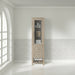 James Martin Breckenridge Linen Cabinet in Whitewashed Oak, shown in a bathroom setting