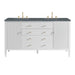 Myrrin 60" Double Vanity, Bright White w/ 3 CM Parisien Bleu Silestone Top