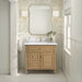 James Martin Lorelai 36" Single Bathroom Vanity in Light Natural Oak, shown in a bathroom setting