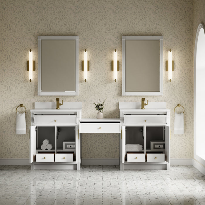 James Martin Vanities Bellshire 84" Dual Vanity Set with 24" Make-Up Counter
