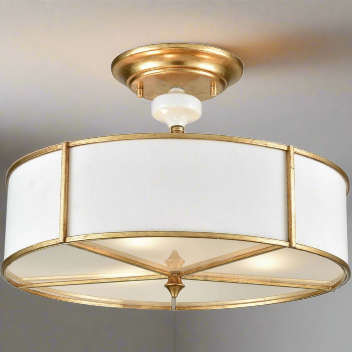 Elk Lighting Ceramique Antique Gold Leaf Semi Flush Mount