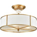 Ceramique Antique Gold Leaf Semi Flush Mount