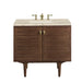 Amberly 36" Single Vanity, Mid-Century Walnut, w/ 3 CM Tajnar Eclos Top