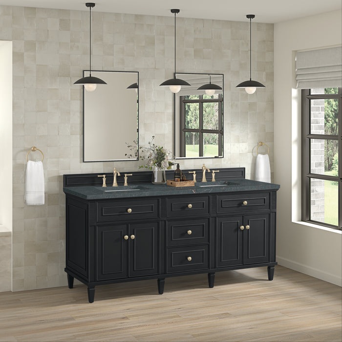 Lorelai 72" Double Vanity, Whitewashed Oak w/ 3 CM Eternal Jasmine Pearl Silestone Top