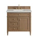 Brittany 36" Single Vanity, Pecan w/ 3 CM Lime Delight Silestone Top