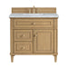 Lorelai 36" Single Vanity, Light Natural Oak w/ 3 CM Carrara White Marble Top