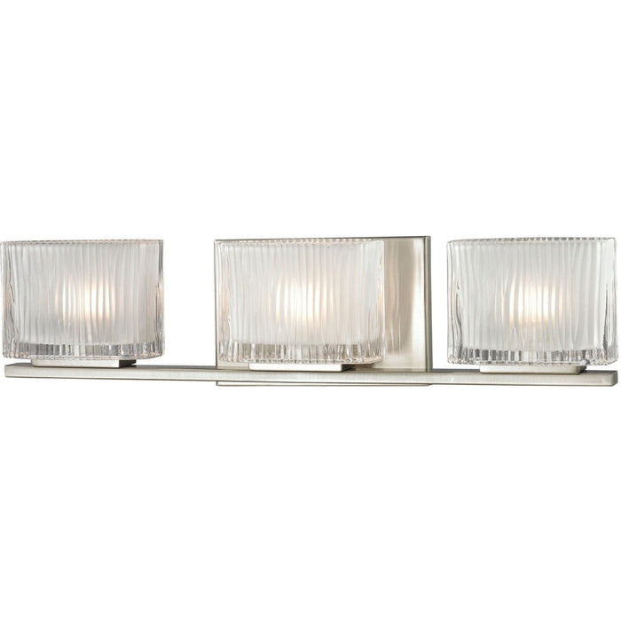 Chiseled Glass Brushed Nickel Vanity Light