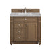 Bristol 36" Single Vanity, Saddle Brown w/ 3 CM Carrara Marble Top