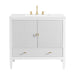 Myrrin 36" Vanity, Bright White w/ 3 CM White Zeus Silestone Top