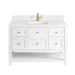 Breckenridge 48" Single Vanity, Bright White w/ Single Hole 3 CM White Zeus Top & Backsplash