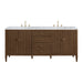 Myrrin 72" Vanity, Carbon Oak, w/ 3 CM Tajnar Eclos Top
