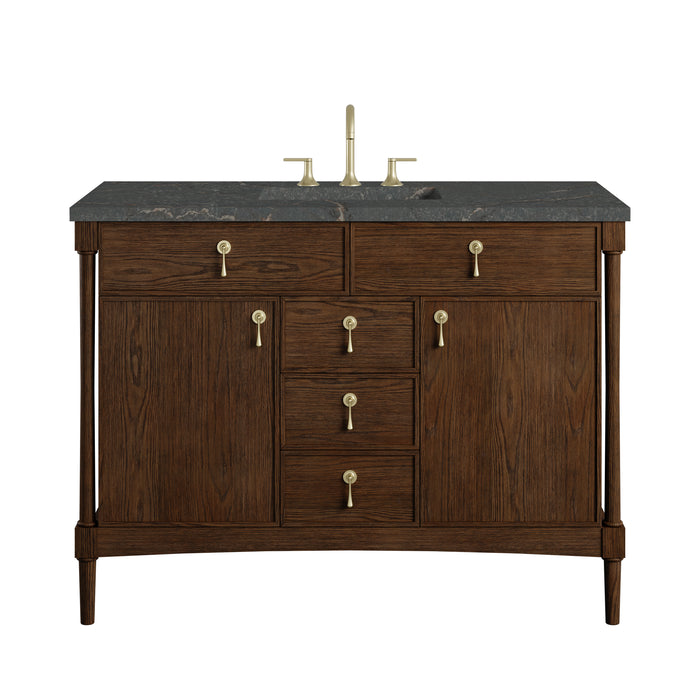 Kinnsden 48" Single Vanity, Sable Oak w/ 3 CM Parisien Bleu Silestone Top