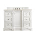 De Soto 48" Single Vanity, Bright White, w/ 3 CM Siberian Silestone Top