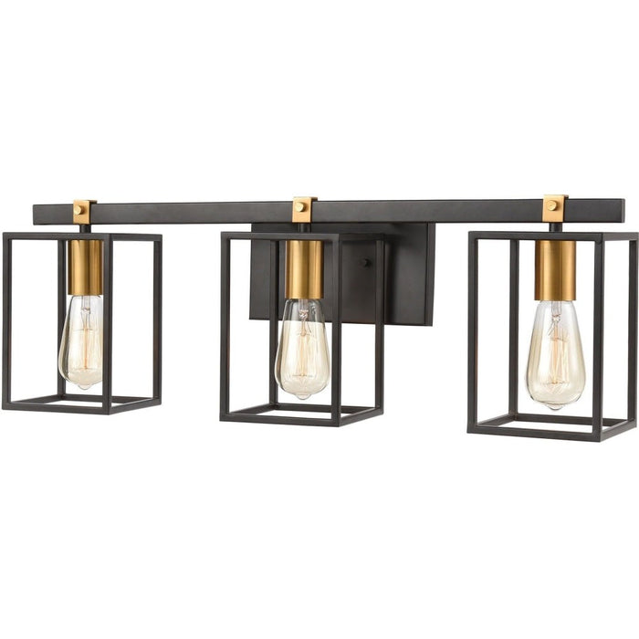 Cloe Matte Black, Brushed Brass Vanity Light