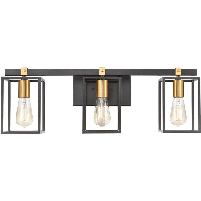 Cloe Matte Black, Brushed Brass Vanity Light