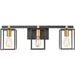 Cloe Matte Black, Brushed Brass Vanity Light