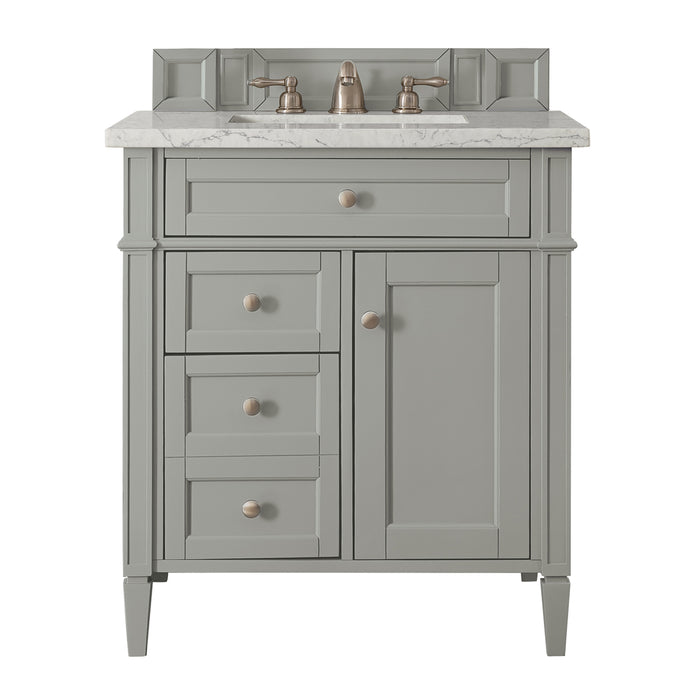 Brittany 30" Single Vanity, Urban Gray, w/ 3 CM Eternal Jasmine Pearl Silestone Top