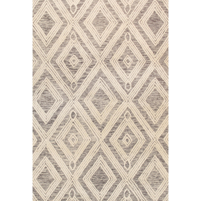 Pasargad Home Modern Collection Hand-Tufted Bamboo Silk & Wool Area Rug, 5' 0" X 8' 0", Silver plt-1624 5x8