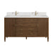 Myrrin 60" Double Vanity, Carbon Oak, w/ 3 CM Siberian Silestone Top