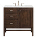 Addison 36" Single Vanity, Mid-Century Acacia w/ 3 CM Eternal Jasmine Pearl Silestone Top