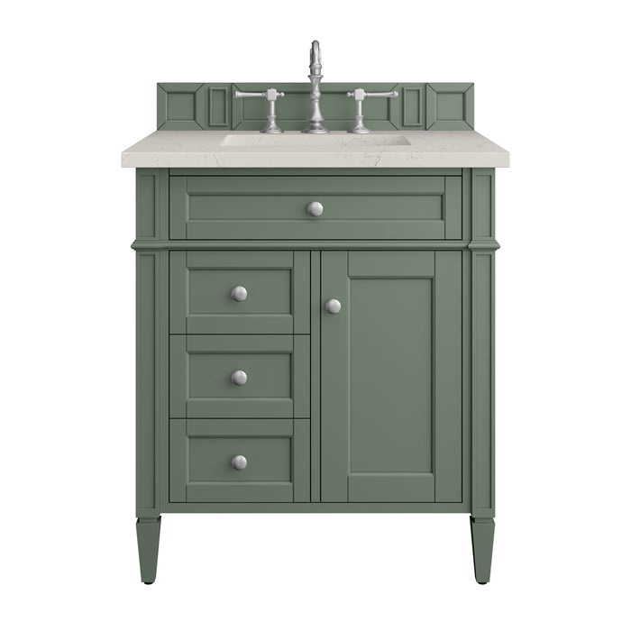 Brittany 30" Single Vanity, Smokey Celadon, w/ 3 CM Siberian Silestone Top