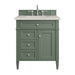 Brittany 30" Single Vanity, Smokey Celadon, w/ 3 CM Siberian Silestone Top