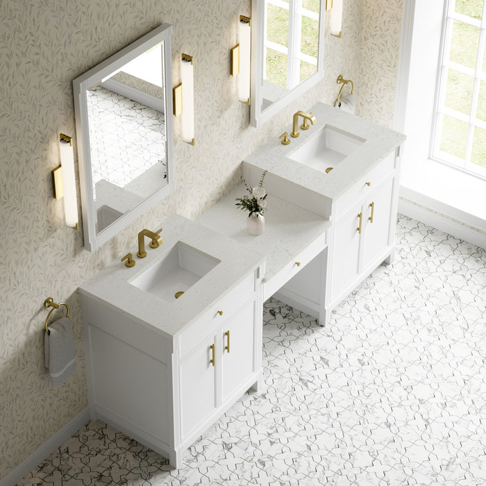James Martin Vanities Bellshire 84" Dual Vanity Set with 24" Make-Up Counter