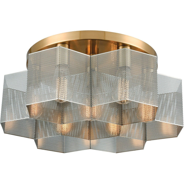 Compartir Satin Brass, Polished Nickel Semi Flush Mount