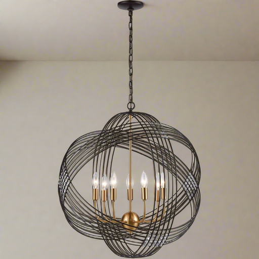 Elk Lighting Concentric Oil Rubbed Bronze, Satin Brass Pendant