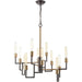 Congruency Oil Rubbed Bronze, Satin Brass Chandelier