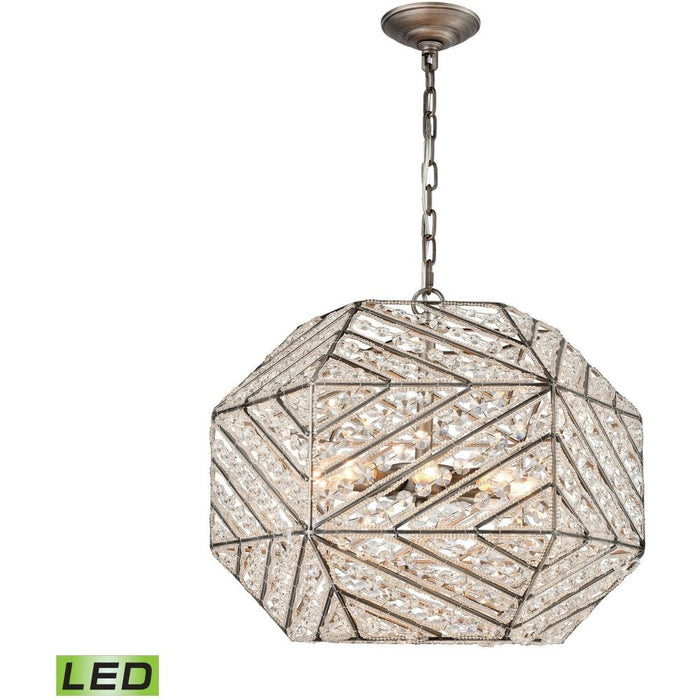 Constructs Weathered Zinc LED Chandelier