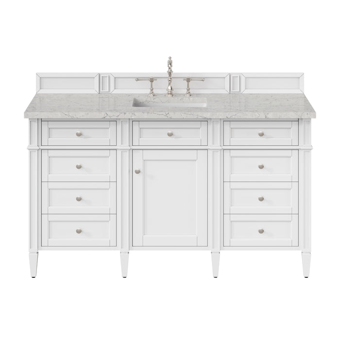 Brittany 60" Single Vanity, Victory Blue w/ 3 CM Ethereal Noctis Silestone Top
