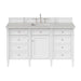 Brittany 60" Single Vanity, Victory Blue w/ 3 CM Ethereal Noctis Silestone Top