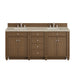 Bristol 72" Double Vanity, Saddle Brown, w/ 3 CM Phantome Eclos Top