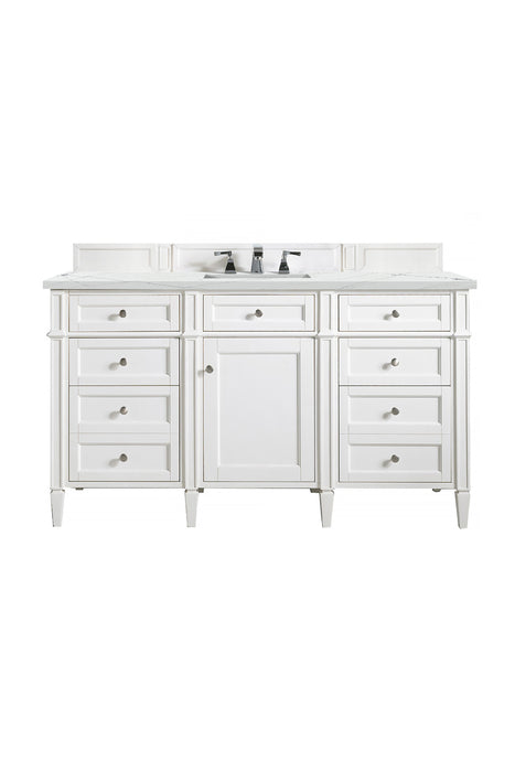 Brittany 60" Single Vanity, Victory Blue w/ 3 CM Victorian Silver Silestone Top w/FreePower Wireless Charger