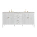 Myrrin 72" Double Vanity, Bright White w/ 3 CM Eternal Jasmine Pearl Silestone Top