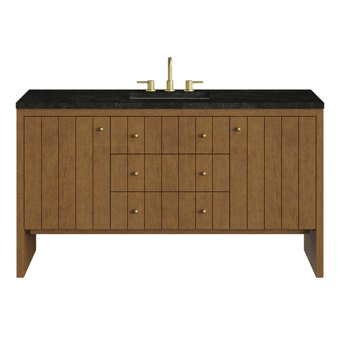 Hudson 60" Single Vanity, Honey Oak w/ 3 CM Phantome Eclos Top