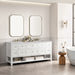 Breckenridge 72" Double Vanity, Whitewashed Oak w/ 3 CM Victorian Silver Silestone Top