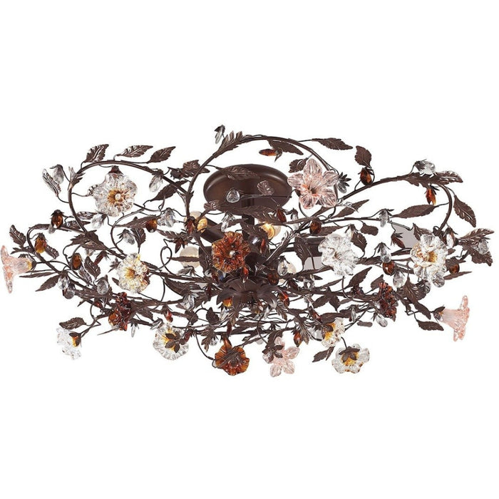 Cristallo Fiore Deep Rust Flush Mount