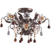 Cristallo Fiore Deep Rust Semi Flush Mount