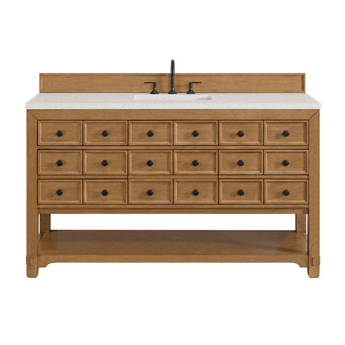 Malibu 60" Single Vanity, Amber Birch w/ 3 CM Lime Delight Top