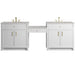 Bellshire 96" Dual Vanity Set with 24" Make-Up Counter, Bright White w/3 cm Eternal Jasmine Pearl Silestone Top