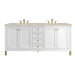 Chicago 72" Double Vanity, Glossy White, w/ 3 CM Tajnar Eclos Top