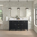 James Martin Lorelai 60" Double Bathroom Vanity in Black Onyx, shown in a bathroom setting