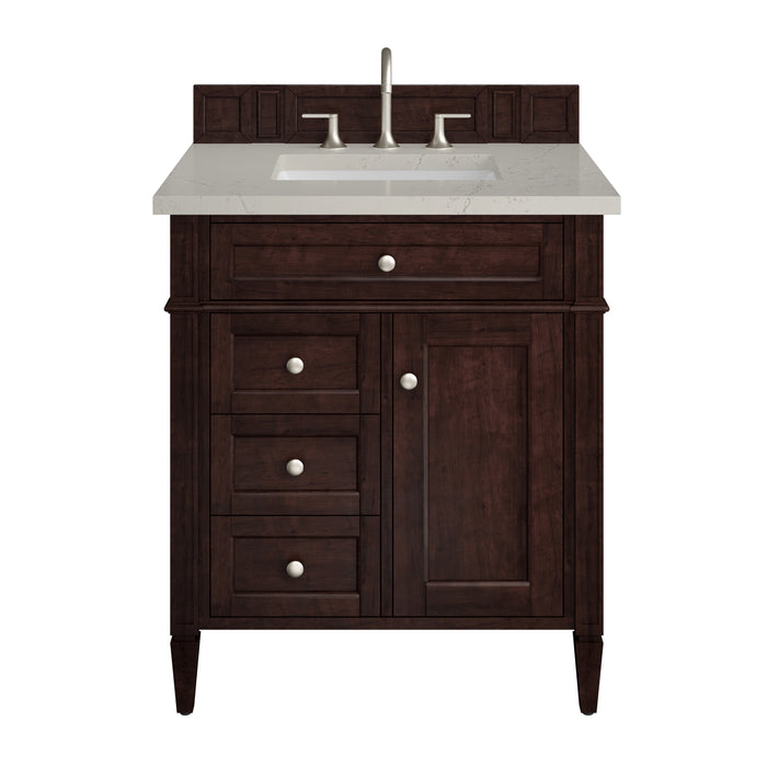 Brittany 30" Single Vanity, Burnished Mahogany, w/ 3 CM Siberian Silestone Top