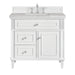 Lorelai 36" Single Vanity, Bright White w/ 3 CM Victorian Silver Silestone Top